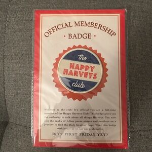 Harveys Happy Club Badge - RARE NIP